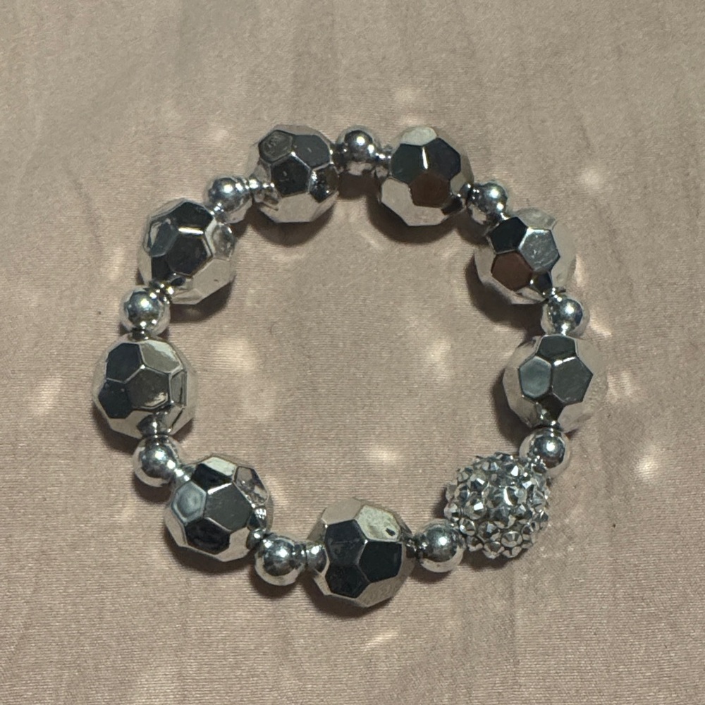 Silver Beaded Bracelet